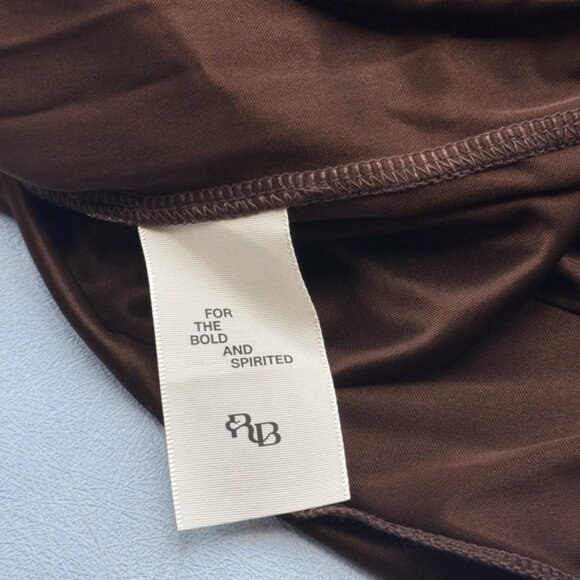 🆕 RAT & BOA 🧿 NWOT Deia Slinky Little Brown Jersey Dress, Sz XS US 2 - Picture 14 of 15